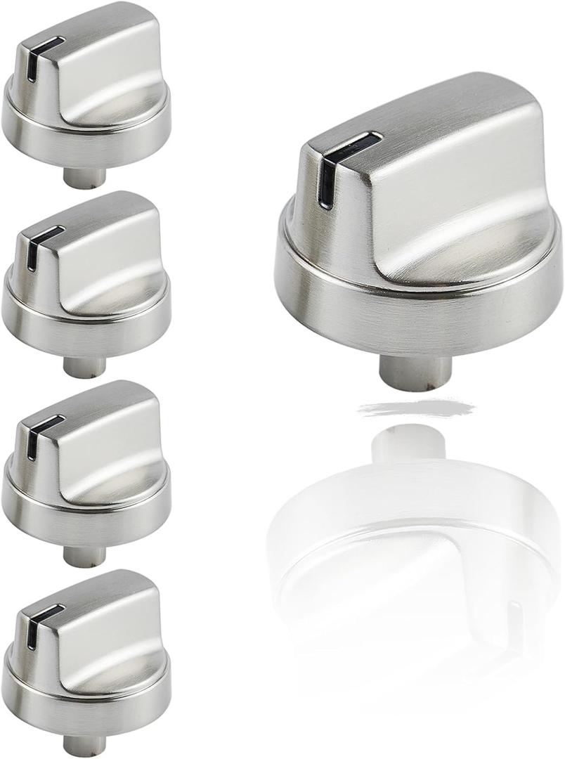 Allstare Stainless Steel WB03X29300 Stove knobs Replacement Parts for GE Stove Parts JGP3030SL1SS JGP3036SLSS Burner Knobs Metal GE Gas Range Stove Control Knobs Cooktop Knobs 5 Pcs