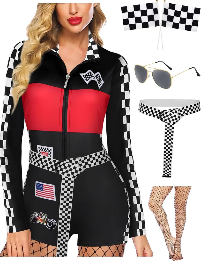 CICOCI Women Race Car Driver Costume Adult With Accessories Halloween Costume Outfits