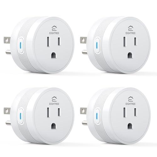 EIGHTREE 15A Smart Plug, Wi-Fi & Bluetooth Smart Outlet for High-Power Home Appliances, Works with Alexa & Google Home, Easy Setup, Timer & Remote Control, FCC & ETL Certified, 2.4GHz Wi-Fi Only
