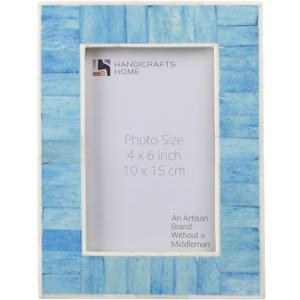 Handicrafts Home Stylish Mosaic Picture Frame - 4x6 Vintage Wall Art, Perfect for Boho Home Decor, Unique Holiday Gifts, Family Picture Frame for Gallery Wall, Gift for Her, Trendy decor- Turquoise