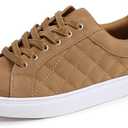 FEVERSOLE Women's Featured PU Leather Colorful Lace Up Sneaker 37.5
