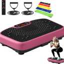 SoftGym Vibration Plate Exercise Machine for Lymphatic Drainage,Power Vibrate Stand Shake Board 450 Lbs Capacity Whole Body Workout Waver with Fitness Resistance Bands Weight Loss Gifts for Women Men