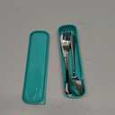 Travel Utensils with Case,SAOHYPEI Portable Silverware Set for Work, 4-Piece Stainless Steel Portable Cutlery Set,Lunch Box for Camping Work School, Include Fork Spoon Knife, Dishwasher Safe,Silver