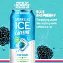 Sparkling Ice Caffeine Blue Raspberry Sparkling Water with Caffeine, Zero Sugar, with Antioxidants and Vitamins,16 fl oz Cans (Pack Of 12)
