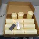 Enido Flameless Candles LED Candles Candles(D: 3" x H: 4" 5" 6") Battery Operated Plastic Pack of 12 Pillar