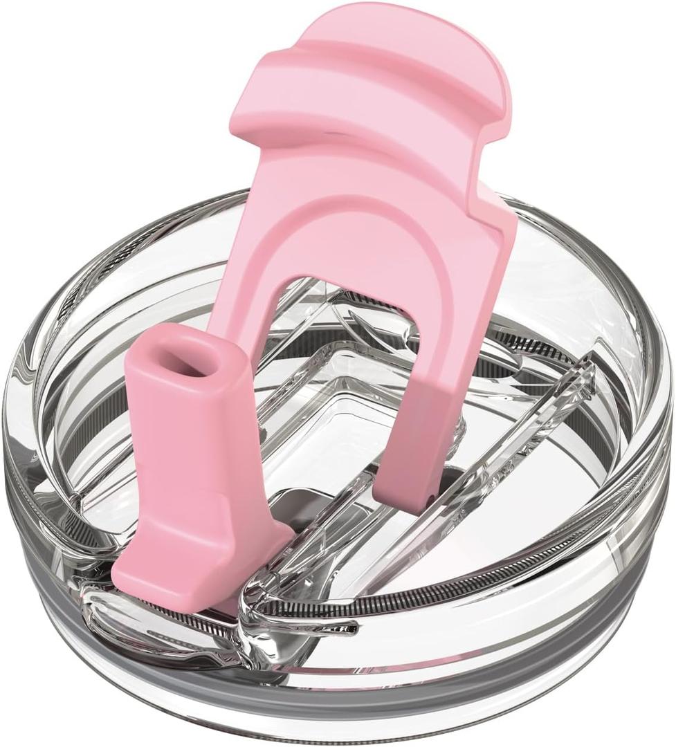 Zukro Replacement Lid for 50 oz & 40 oz Reduce Tumbler, Fit for 42 oz, 35 oz, 30 oz Yeti Rambler, Leakproof 2-in-1 Flip Straw Lid, Press-in, Fit for Hydrapeak 40 oz Tumbler, Pink