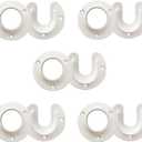 Design House Closet Rod Brackets, Fits Standard Closet Rods, Durable, White, 5-Pack Closet Rod Support Sockets, 2.75 in. Diameter x 0.88 in.W, 182717