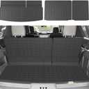 powoq Trunk Mat Compatible with 2018-2024 Ford Expedition/Lincoln Navigator 3rd Backrest Mat Replacement for 2018-2024 Ford Expedition Accessories(Trunk Mat+3rd Row Backrest Mat)