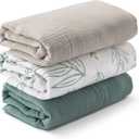 Muslin Swaddle Blankets for Newborn, 3 Pack Breathable Soft Receiving Blanket, Large 38 x 40 inches Swaddle Wrap Burping Clothes, Essentials Infant Shower Items, Toddler Gift (Bright Colors)