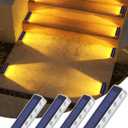 DetarZinLED Solar Step Lights for Outside, 4 Pack Solar Stair Lights Outdoor Waterproof, Warm White Deck Light Solar Powered Waterproof for Steps, Stairs, Walkway, Sidewalk, Patio, Pathway