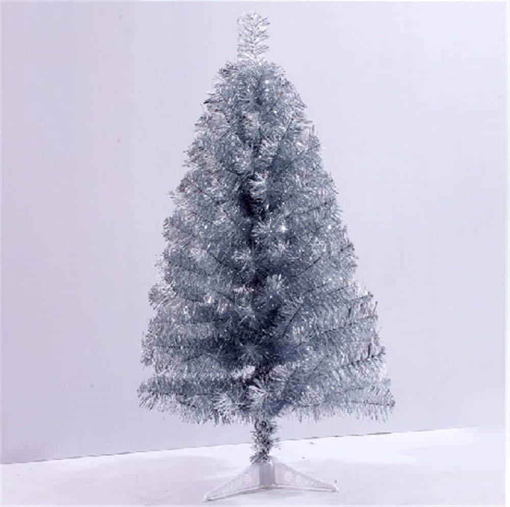 S-SSOY 2 Foot Christmas Trees Artificial Xmas Pine Tree with PVC Leg Stand Base Home Office Holiday Decoration (Silver)