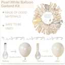 Amandir 173 Pcs Pearl White Balloon Arch Garland Kit, Double-Stuffed Pearl Ivory White Sand Clear Baptism Balloons for Wedding Bridal Shower Engagement First Communion Birthday Party Decorations