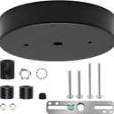 Biaungdo 6 Inch Ceiling Lighting Canopy Kit, Black Pendant Light Canopy Kit Metal Chandelier Ceiling Light Plate Cover with All Mounting Hardware for Chandelier Pendant Lighting Fixtures