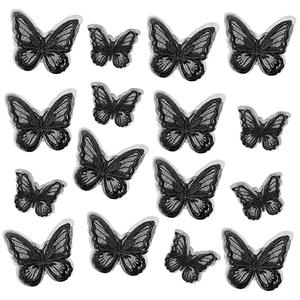 DEEKA 16 PCS Black Butterfly Hair Clips 2 Sizes Embroidery Lace Handmade Wedding Hair Clips Barrette Fairy Hair Accessories for Women and Girls -Black