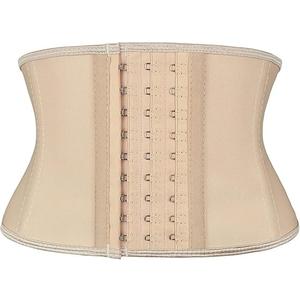 Atbuty Super Short Torso Waist Trainers Cincher Corset Tummy Shaper Slimming Latex Girdle, Beige Medium