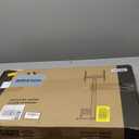 AX WABER Floor TV Stand with Power Outlet, Universal TV Stand Mount for 27-65 inch TV up to 88lbs, 70 Degree Swivel 9 Level Height Adjustable with Tempered Glass Base for Bedroom, Office White