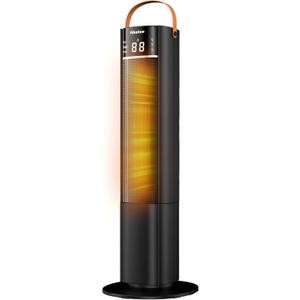 Space Heaters Indoor Use, 26" 12ft/s Electric Heater with Remote, 1500W Electric Heaters with 75Oscillation, 1-12H Timer, PTC Electric Heater for Large Room, Bedroom Home Office