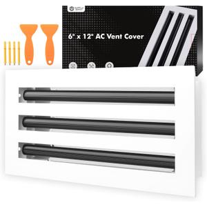 Modern AC Vent Cover Adjustable Airflow, Aluminum Standard Linear Slot Diffuser, Heating & Cooling Register Grille for Ceiling, Walls & Floors, Included Drywall Anchors & Screw (12'' x 6'')
