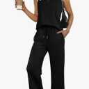 WIHOLL Two Piece Sets for Women Summer Outfits Matching Lounge Sets Wide Leg Crop Pants Vacation Travel