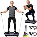 Vibration Plate Machine,180 Speeds Shake Plate for Lymphatic Drainage Weight Loss, Vibrating Fitness Platform 460LB Capacity Whole Body Workout with Bluetooth Home Exercise Gym Equipment for Women Men (Feather Black)