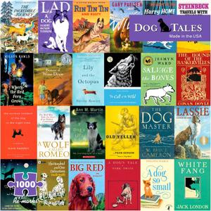 Re-marks Dog Tales Literary Collage Puzzle, 1,000-Piece Jigsaw Puzzle for All Ages