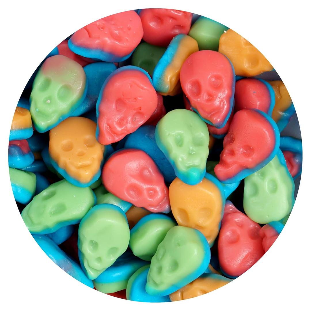 Mini Gummy Skulls Halloween Candy, 2 Pound Bulk Bag, Trick-Or-Treat Party Bag Fillers, Halloween Gummies, Best By: October 2026