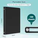 Heture 3 Ring Binder 0.5 Inch 12 Pack, 0.5" Clear View Round Ring Binders, PVC-Free, Holds for 100 Sheets 8.5"x 11" US Letter Size Paper, 1/2 in Durable Black Binders for Office,School and Home.
