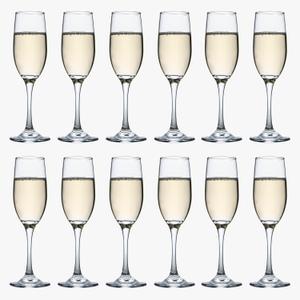 YANGNAY Champagne Glasses, Champagne Flute Glass Set of 12, Clear Champagne Flutes for Party, Home, Restaurant Use, 6 oz Capacity