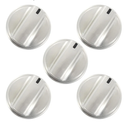 Wb03x24818 Stove Knob Top Surface Range Burner Control Knob Stainless Steel Colored Compatible with GE Oven D-Shaped Metal Base Heat Insulation 5 Packs