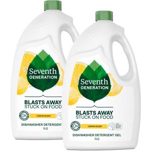 Seventh Generation Dishwasher Detergent Gel Lemon Scent 2 pack for sparkling dishes dishwasher soap 70 oz