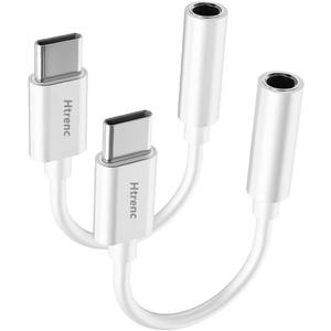USB C to 3.5mm Headphone Jack Adapter for iPhone17/ iPhone 16/16 Pro/15/15 Pro/Pro Max/Plus, Type C Aux Audio Dongle Cable Cord Compatible with iPad, Samsung Galaxy S23/S23/S22/S21, MacBook 2 Pack (White)