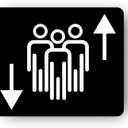 Gloss Black Elevator Sign, Universal Lift Signage, Self-Adhesive, Easy Install, 120mm x 90mm, Business Elevator Direction Sign, Modern Wayfinding Sign with Icons, High-Strength Adhesive
