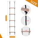 Kids Climbing Rope Ladder, Hanging Ladder for Swing Accessories (2 Hooks)