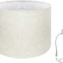 Lampshades, Beige Drum Lampshade 13''Top X 13'' Bottom X 10'' High, Lamp Shade for Table Lamps, Drum Lampshade for Floor Lamps (Spider Fitter) Easy Assembly Replacement Lampshades
