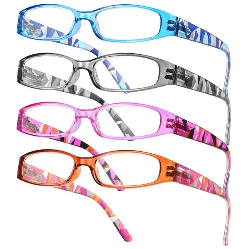 Gaoye 4-Pack Readers for Women, Blue Light Blocking Reading Glasses, Stylish Reading Glasses for Women in 4 Patterns
