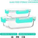 [80 oz & 36 oz]Extra Large Glass Food Storage/Baking Containers Set with Lids, 2 Pack 80 oz(10 cup)&2 Pack 36 oz (4.5 cup)Airtight Glass Container,Microwave,Oven,Freezer and Dishwasher, Green