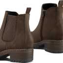 mysoft Women's Chelsea Ankle Boots Side Zipper Chunky Block Low Heel Booties Lug Sole Short Boots (Brown)