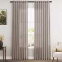 Brownish Grey Linen Curtains 84 Inches Long for Bedroom Back Tab Light Filtering Privacy Semi Sheer Curtains Modern Farmhouse Decor Cotton Textured Curtain for Living Room 2 Panels Set 52x84 Inch