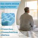 72 * 24 * 1.2inch Egg Crate Foam Pad Cuttable Egg Carton Foam Padding for Support, Air Circulation, Pressure Relief Weight Distribution,Blue