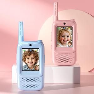 Video Walkie Talkies for Kids, 2 Pack Rechargeable Handheld Intercom Toddler Toys with Voice Changer, Fun Xmas/Birthday Gifts for in/Outdoor Family Play Camping Hiking Games for Boys Girls Ages 3-12