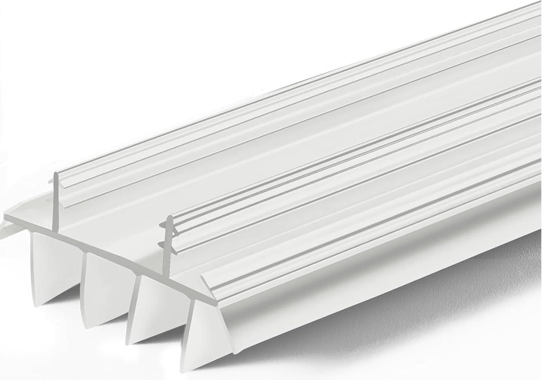 Vinyl Replacement Under Door Seal, Door Bottom with Fins for Exterior Doors, Weather Stripping Door Seal - 36 inches - White