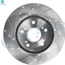 PM Auto Front Drilled Slotted Disc Brake Rotors Replacement For 2013 2014 Acura ILX Hybrid, 2012-2015 Honda Civic, Automotive Replacement Brake Rotors