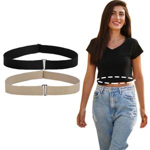 Crop Band for T-Shirts,Tuck Band, Sweater Tuck Band belts (Black+Khaki)