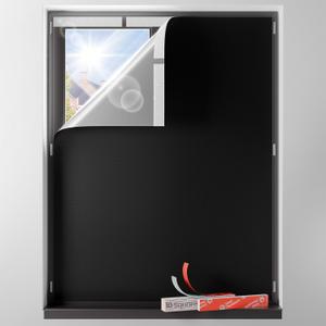Sumobaby Blackout Curtains Portable 24"x36",No Drill Blackout Shades with Heat-resistant Hook&Loop Tapes,100% Black Out Window Cover,Thermal Insulated Blinds for Window in Various Scenes(1Panel,Black)
