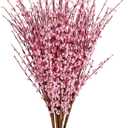 15PCS Pink Flowers 29.5" Faux Jasmine Flowers Long Stem Artificial Flowers for Tall Vase Wedding Party Home Office Kitchen Decoration(Pink)