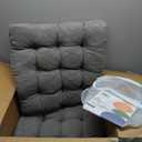 Meditation Floor Pillow Set of 2, Square Large Pillows Seating for Adults, Tufted Corduroy Cushion for Tatami Living Room, Grey, 22x22 Inch