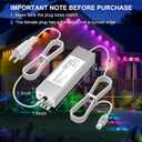 36V Power Adapter, for Govee Permanent Outdoor Lights H705A/H705B/H705C Power Cables. 3 Pin White(Non-Compatible Barrel connectors)