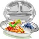 Stainless Steel Baby Suction Plates: Divided Plates for Babies and Toddlers, Made of 100% Food-Grade Materials Ideal for Baby-Led Weaning BPA-Free Toddler Feeding Dishwasher Safe Green