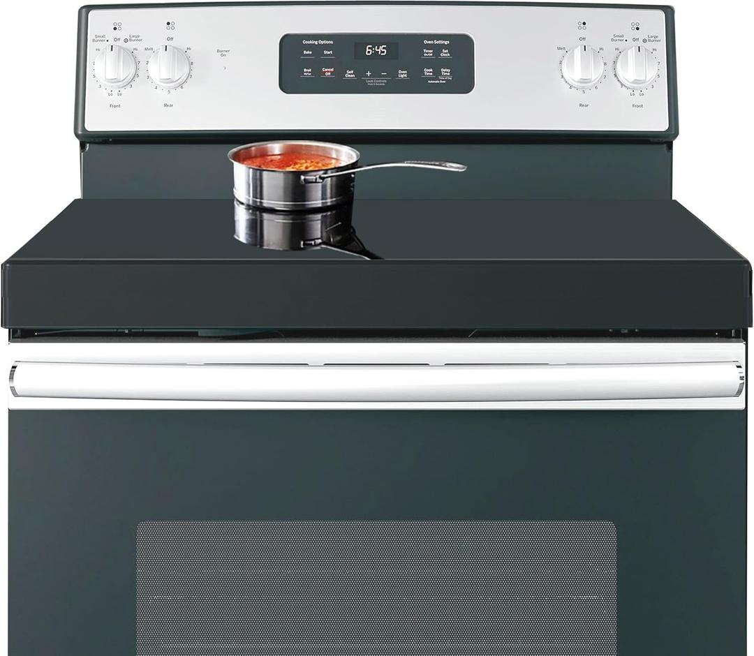 Stainless Steel Gas Stove Top Cover, Noodle Board Cooktop Cover, Kitchen Organizer for Gas and Electric Stove Range Expanding Kitchen Space, Large Size 30"x 22"x3", Black