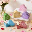 Resurhang 6pcs Conversation Heart Boxes for Valentine's Day, 4 Inch Candy Heart Gift Box Set Bulk Hugs Be Mine Love You Kiss Me Design Valentine Party Classroom Exchange Favors Portable Snack Sharing